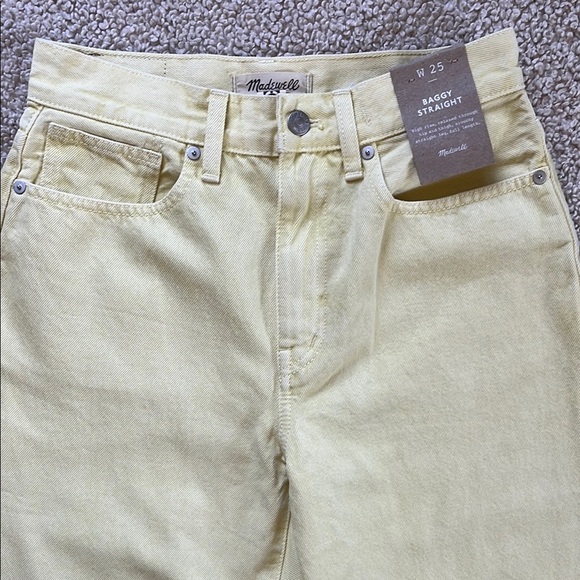 MADEWELL Baggy Straight Jeans in Pale Daffodil NWT Size 25 - Picture 9 of 16